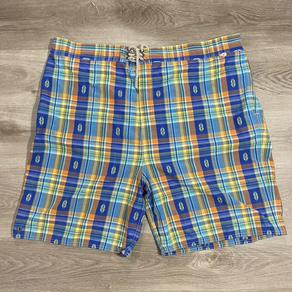 Polo Ralph Lauren Mens Board Shorts Swim Suit Trunks 3XLB Big Colorful Plaid